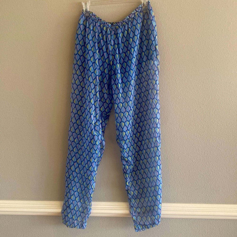 Italian boutique beach cover up pants, sheer with shorts inside, NWT size small